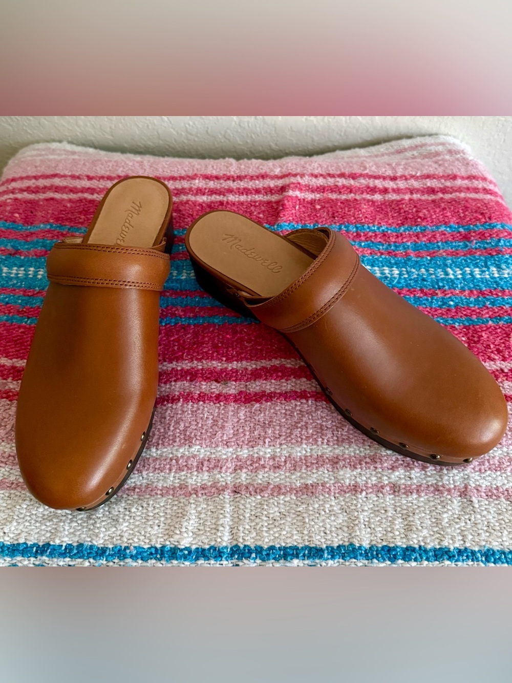 Madewell The Cecily Clog in Oiled Leather Size 6.5 English Saddle NWOB $168 - Picture 13 of 16
